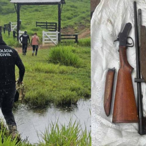 Após denúncia da companheira, polícia apreende arma e prende homem por posse ilegal em Tarauacá